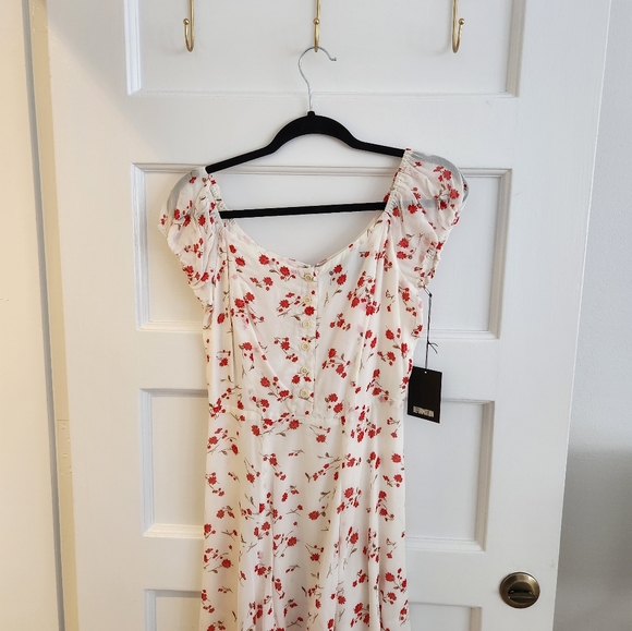 New Reformation Parrot Mini Dress in Floral Telegraph Print - Picture 9 of 14